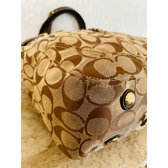 Vtg coach Hampton brown canvas/ leather carryall tote shoulder bag 121467 - Picture 8 of 10